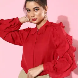 Style Quotient Red Full Sleeves Shirt-image-10