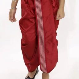 VASTRAMAY Kids Maroon Embroidered Dhoti-picture-11