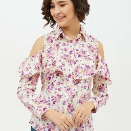 StyleStone White Floral Print Shirt-image-48