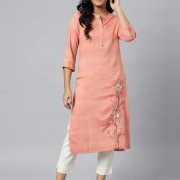 Aurelia Orange Embroidered Straight Kurta-picture-29