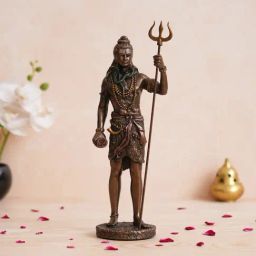 eCraftIndia Brown Polyresin Lord Shiva Statue with Trishul and Damru-34
