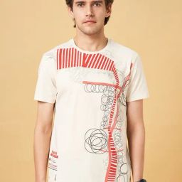 SF Jeans by Pantaloons Sandshell Cotton Slim Fit Printed T-Shirt-image-8