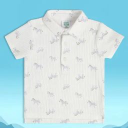 MINIKLUB Boys White Printed Polo T-Shirt-image-127