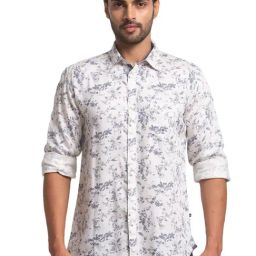Parx White Slim Fit Floral Print Shirt-picture-16