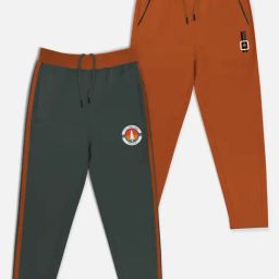 HELLCAT Red & Dark Grey Solid Trackpants (Pack Of 2)-image-130