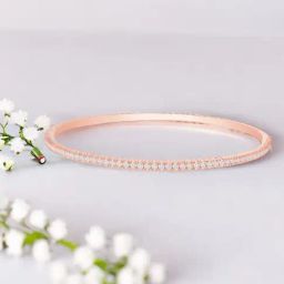 Zavya Statement Cubic Zirconia 925 Sterling Silver Rose gold-Plated Bangles-22