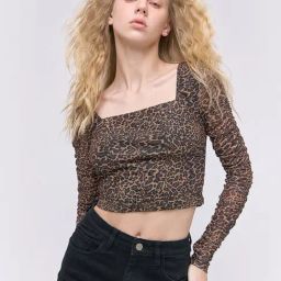 Cover Story Brown Animal Print Top-image-97