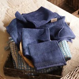 Pure Home and Living Blue Cotton Sheared Face Towels - Set of 8-96