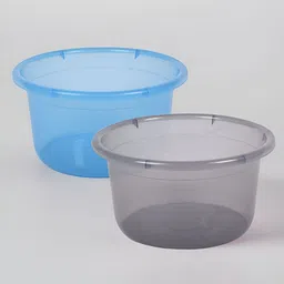 RUBOXA Blue & Grey 2 piece Solid Plastic Bath Accessories Set-image-68