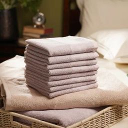 Pure Home and Living Light Pink Cotton Sheared Face Towels - Set of 8-100