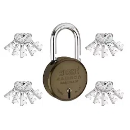 ALONE LOCKS Rainbow 65 mm Alloy Steel ‎Brass Antique 20 Keys Double Locking Padlock-image-84