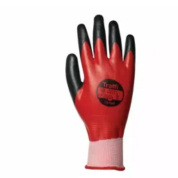 Traffi Cut Resistant Nylon Gloves Nitrile Coating Red Size 12, TG1060-12 (1 Pair)-picture-28