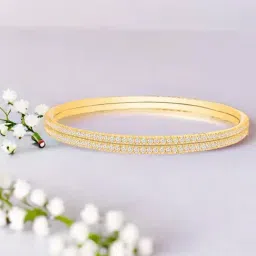 Zavya Elegant 925 Sterling Silver Gold Plated Bangles-image-15