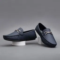 Big Fox Men Blue Printed Loafers-image-94
