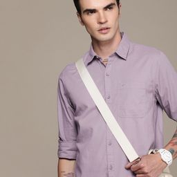 WROGN Pure Cotton Self Design Slim Fit Textured Casual Shirt-picture-25