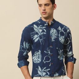 Mr Bowerbird Pure Cotton Tailored Fit Hand Block Printed Casual Shirt-image-53