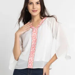 SHAYE White Floral Print Top-picture-21