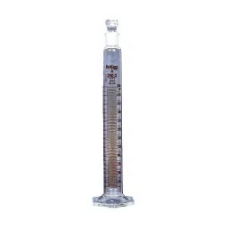 RELIGLAS 2 L NABL Certified Amber Stain Graduation Measuring Mixing Cylinders With I/C Stopper Hexagonal Base Accuracy Class A, N-112.17-16