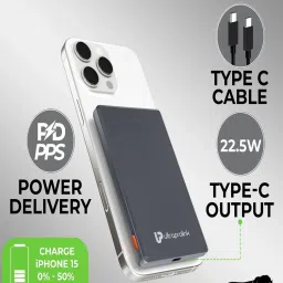 UltraProlink Grey Wireless Magnetic Mag-Safe Power Bank Juice-Up Type C port with PD-PPS support image 4