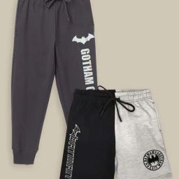 Kidsville Black & Grey Printed Shorts Set-image-91