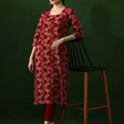 Jaipur Kurti Red Cotton Printed Kurta-picture-23