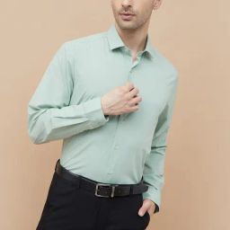 Code By Lifestyle Green Slim Fit Shirt-image-94