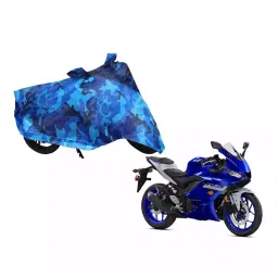 Auto Pearl Waterproof Two Wheeler Cover For Yamaha YZF R3 (Blue)-image-67