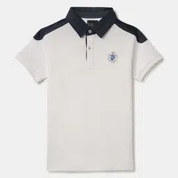 Blue Giraffe Boys White Cotton Solid T-Shirt-picture-34