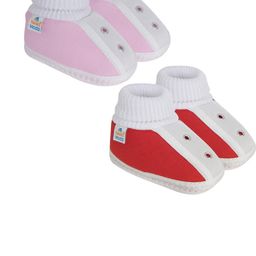 NESKA MODA 3 To 12 Month Baby Boys & Baby Girls Set of 2 Pair Combo Cute Soft Cotton Shoe Booties-10