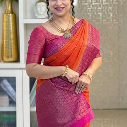 CaniBani Women Orange Sarees-picture-4
