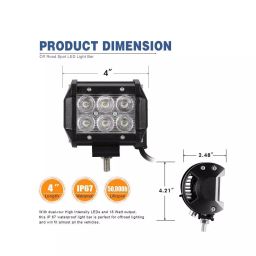 Cartronics 18W 6 Led Aluminum Bar Light/Fog Light for Suzuki Gixxer image 4