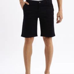 Showoff Navy Cotton Slim Fit Printed Shorts-picture-16