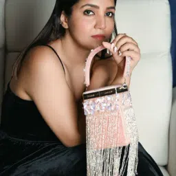 Odette Peach Embellished Clutches-image-51