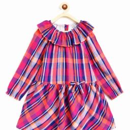 Campana Kids Multicolor Checks Full Sleeves Dress-image-63
