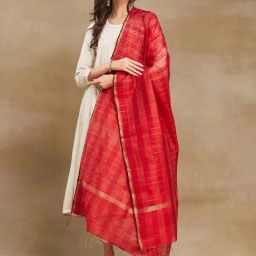 Fabindia Red Woven Pattern Dupatta-picture-10