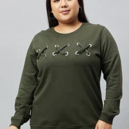 Club York Olive Plus Size Pullover-image-4