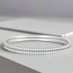 Zavya Statement Cubic Zirconia 925 Sterling Silver Rhodium-Plated Bangles-image-10