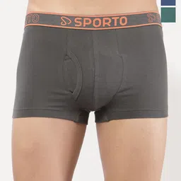 Sporto by Macho Pack Of 3 Super Combed Cotton Mid-Rise Short Trunks-picture-35
