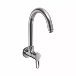 PLUMBER ZION Single Lever Sink Cock with Swivel Spout and Wall Flange, ZN-2107-15