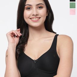 College Girl Women Pack of 3 Full Coverage Lightly Padded Minimizer Bra-picture-18
