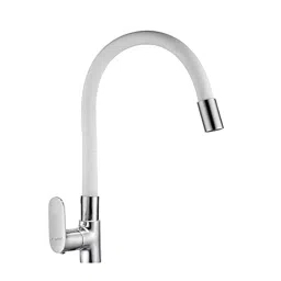 Aquieen Flexi Basin Tap Brass & Copper Chrome Finish White, AQN 803-43