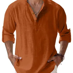 Fifth U Men Brown Kurta-image-56