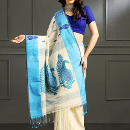 ADITRI Woven Design Pure Cotton Khadi Saree-50