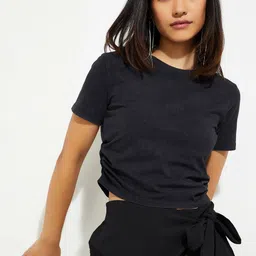 max Women High Neck Pockets T-shirt-image-41