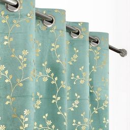 Myntra Elegant Homes Blue Velvet Door Curtains-picture-39
