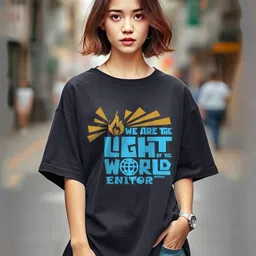 AUSK Oversized Typography Printed Round Neck Cotton T-Shirt-image-50