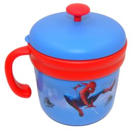 Sanjary Stainless Steel Double Walled Spiderman Milk Cup with Lid and Handle Red - 260 ml-picture-22