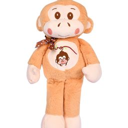 Besties Plush Monkey Shaped Soft Toy Cum Pillow Light Brown - Height 35 cm-13