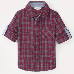 INFINITY Full Sleeves Checked Shirt - Maroon-image-48