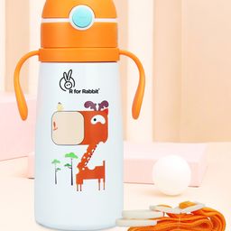 R for Rabbit Steebo Safari Premium Stainless Steel Water Sipper With Giraffe Print Orange - 500 ml-picture-45